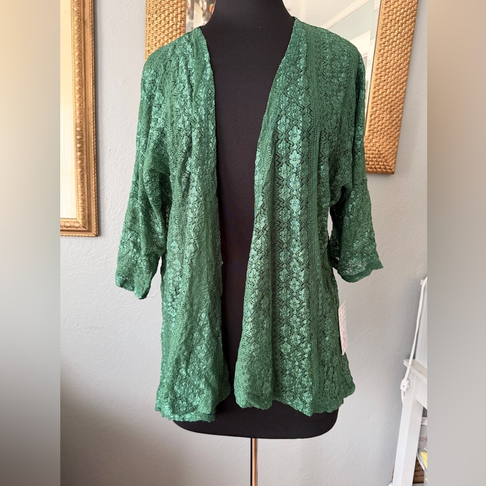 NWT!! 💚💚 LuLaRoe Forest Green Lace Cardigan